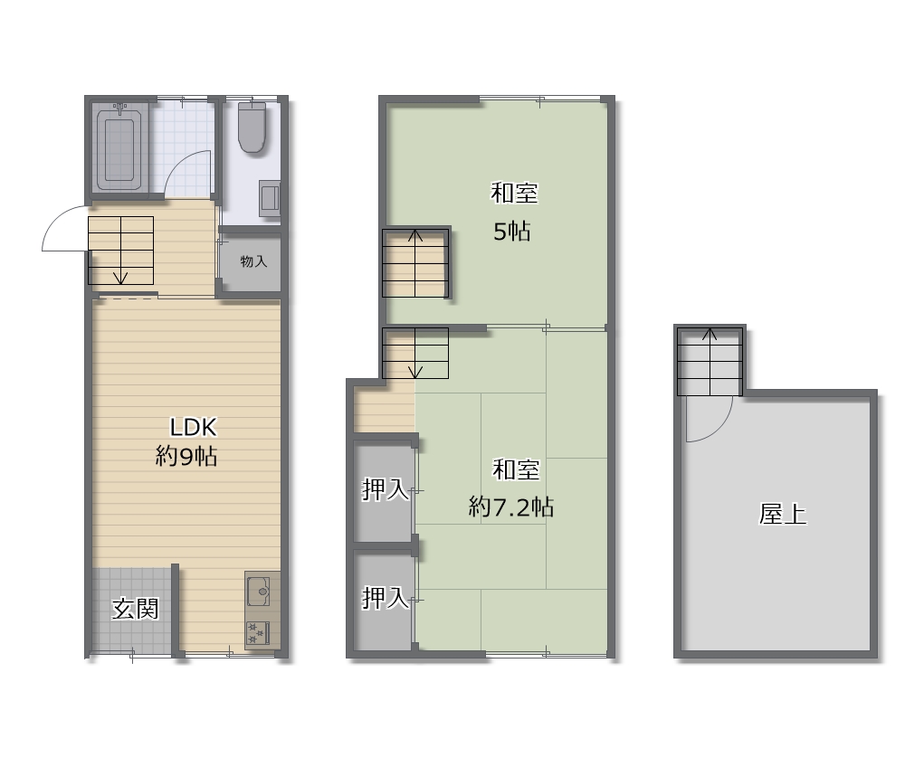 大阪市阿倍野区松虫通1　中古戸建　