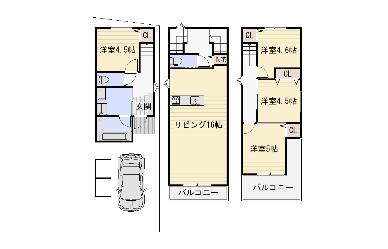 平野区瓜破3丁目　新築戸建